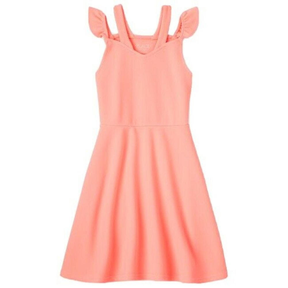 Girls Stretch Jacquard Cut Out Fit And Flare Dress